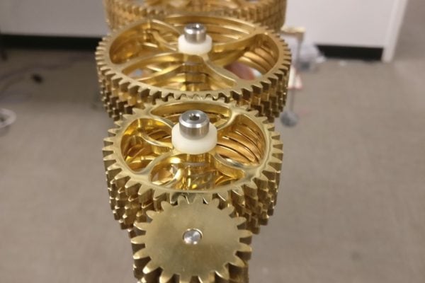 Machined brass gear train