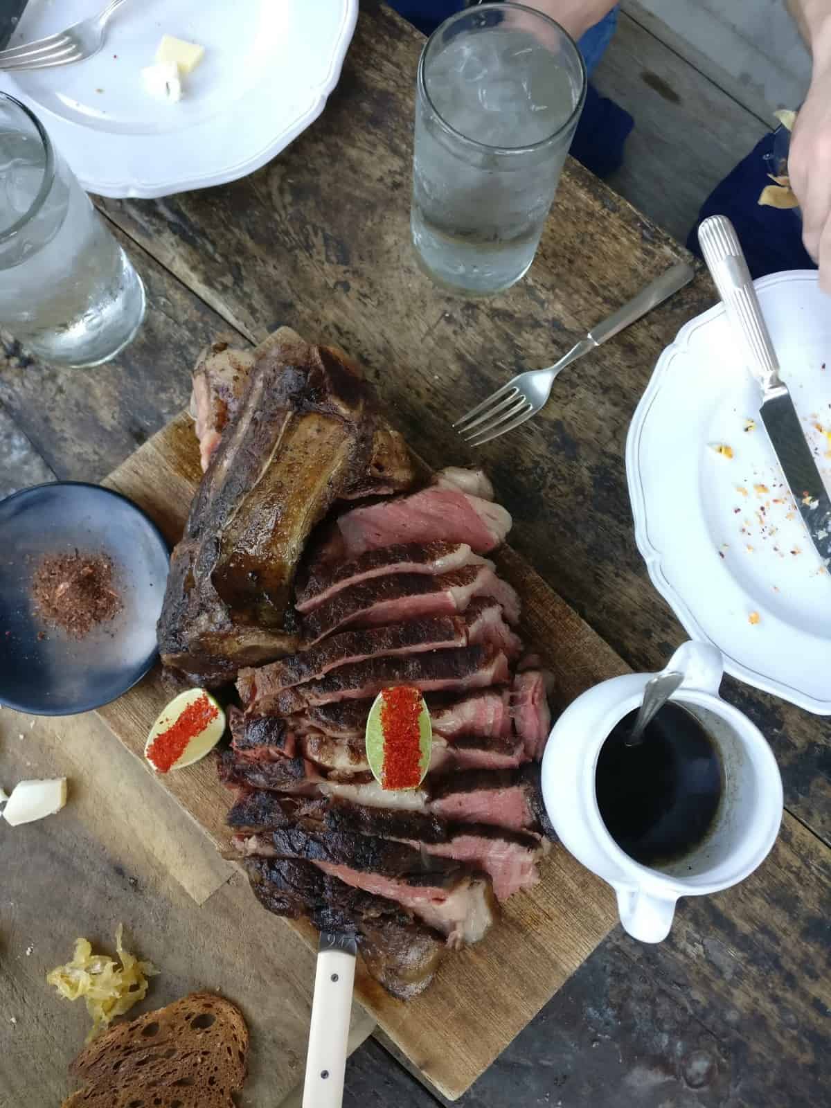 Steak dinner in Marfa