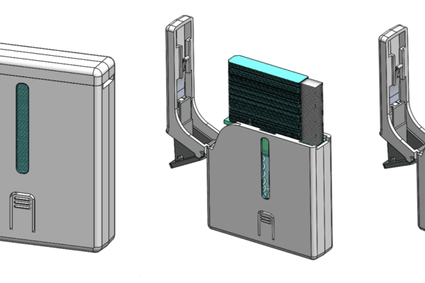 CAD model of MX3 Hydration Testing dispenser