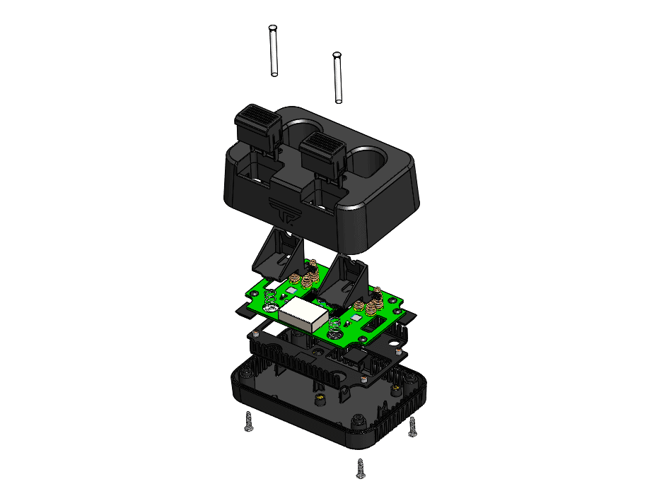 Exploded view of the Tracking Point battery charger